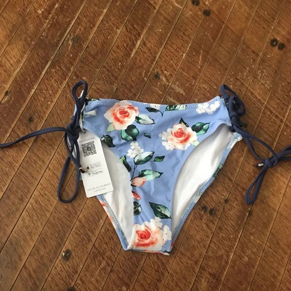 Cupshe NWT blue floral S bikini bottoms
